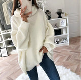 Fongt And Winter Hot Style Fashion Women's Casual Knit Sweater Loose Solid Color Turtleneck Sweater Women's