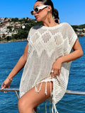 Fongt Beach Hoodie Hollow Knitted Loose Esui Seaside Resort Swimwear Shirt Woman