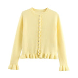 Fongt Women's Clothing 2025 Spring New Fashion Casual Temperament Folding Decorative Knit Coat