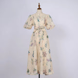 Fongt Court Style High Design Feeling Heavy Industry Nail Drill Short Sleeve Single Buckle Dress + Sling
