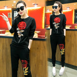 suit2022 Two Piece Set Top And Pants Tracksuit Women Outfits New Leisure Sport White Suit Korean Animal Print Spring