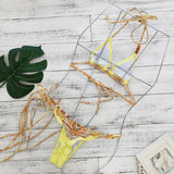 Printed Three-Point Bikini Strap-Dex-With-Wis-Skinny Sexy Split Swimsuit Woman 2025 New Mini