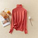 New-Coming Autumn Winter Tops Solid Turn-Down Collar Pullovers Female Thick Turtleneck Knitted High Street Women