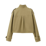 Fongt Women's Explosion Pocket Jacket Jacket + Folding Suit