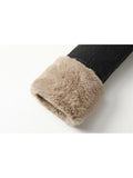 Faux Fur Coat Women Leather Jacket Autumn Winter Warm Plush Thick Outerwear Ladies Wool Fur Collar Zipper Basic