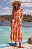 Fongt Summer Women's New Commuting Sleeveless Hot Girl Prints Long Sling Dress Women