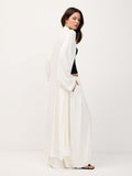 Fongt Lazy Wind Perspective Loose Long Open Shirt Plus Short Skirt Suit Women's Jersey Trousers Two Sets