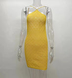 Fongt High-End Summer Women's Temperament High-End Slings Bare Back Hollow Short Dress Women