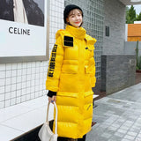 Women's Shiny Down Cotton Coat 2022 New Winter Korean Thick Warm Turtleneck Parka Loose Slim Hooded Jacket