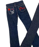 Autumn New Casual Wide-Leg Pants Street Trend Hello Kitty Printed Jeans Loose Straight Pants-Outfit