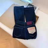 Fongt Wind Dark Blue High-Waisted Straight Jeans Women Autumn And Winter New Design Sense Loose Broad Legs Long Pants