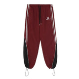 Patchwork Striped Baggy Sweatpants-Outfit