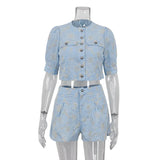 Fongt New French Design Sense Small Fashion Embroidery Suit Short-Sleeved Shirt Two Sets Of Advanced Sense Of Summer Clothes-Outfit