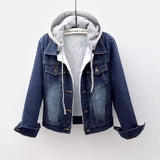 Fongt Coat Cotton-Padded Clothes 2024 Winter Velvet New Cotton-Padded Clothes Loose Korean Version Of Cowboy Fur Collar Thick Coat