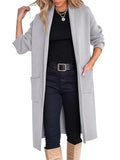 Fongt Women's New Autumn And Winter Fashion Women's Long Hair To Open The Jacket