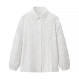 Fongt Homemade New Women's Lace Sticker Shirt Loose Dresses Two-Piece Set