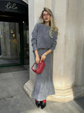 Fongt 2025 Elegant Soft Thicker Round Collar Sweater + Fishtail Skirt Two Sets Of Women's OL Wind Top + Skirt Set