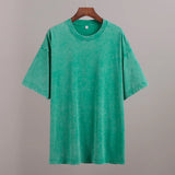 Fongt Old Short-Sleeved T-Shirt 2025 Summer Relaxation Leisure Collar Water Washing Hair Short-Sleeved T-Shirt
