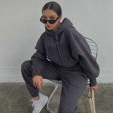 Fongt Hot Autumn And Winter Women's New Leisure Sweat Jacket Sports Suit Women
