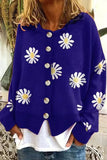 Fongt 2023 Autumn / Winter Sweater Women's Small Autumn Chrysanthemum Embroidery Needle Knitting Cardigan Women's