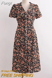 Elegant Button Up Slit Long Dress Women Vintage Beach Boho Party Maxi Dress Y2K 2023 Lace Up Puff Sleeve Vestidos