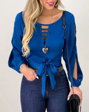 Casual Hollow Out Long Sleeve