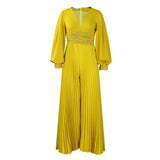 Fongt Large-Size Nail-Pear Yarn Fashion Casual Broad-Legged African Jumpsuit