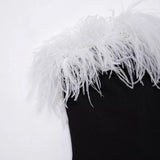 Fongt Women's New One-Word Collar Elastic Sexy Hot Babes Dress