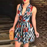 Sleeve Casual Bandage Mini A-line