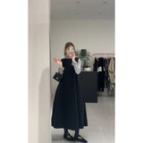 Fongt Small Fragrant Wind Wood Ear Half High Collar Bottom Shirt Folded Folded Bud Vest Skirt Set