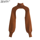 New Women Turtleneck Collar Long sleeve Knitting Sweater Femme Chic design Casual Pullovers High Street Ladies Tops