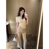 Fongt High-End Micro-Sleeking Casual Pants Women 2025 Spring New Slim Slim High Waist Loose Straight Broad Leg Pants