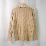 New 2021 Autumn Winter Women's Sweaters Pullovers Warm Minimalist Korean Elegant Pink Solid Ladies Jumpers