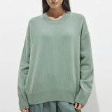 Fongt Autumn And Winter New Hot Round-Neck Sweater Women's Card With Loose Knitting Top