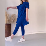 Fongt The Autumn Of 2025, The New Round-Neck Bat Shirt Is A Large-Size Loose Knitted Knitted Casual Two-Piece Set.