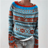 Fongt Sweater Women's Wish Hot Selling Round Collar Color Loose Fashion Knitted Shirt