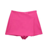 Solid High Waist Skort-Outfit