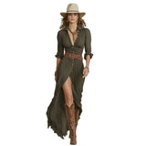 Fongt Elegant Casual Bohemia Spring And Autumn Long Sleeve Dress
