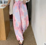 Tie-dye Casual Pants 2022 New Summer Women's Loose Wide-leg Pants Trousers High-waist Straight-leg Pants Joggers