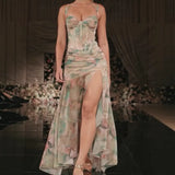 Fongt New Fashion Babes Print Sexy Vacation Casual Dress