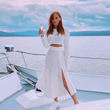 Fongt Autumn And Winter 2023 Explosion Of Open Sweater 100 Folded Skirt Suit