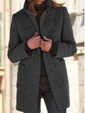 Fongt Autumn And Winter Retro Button-Collar Hair Coat Women's Clothing