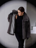 Fongt 2025 Solid-Color Artificial Fur Coat Female Coat Elegant Temperament