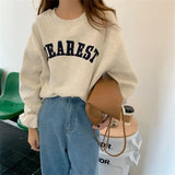 Hoodie Aesthetic Round Neck Plus Size Sweetshirts Casual Clothes for Women Full Sleeve Ladies Elegant Loose