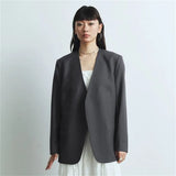 Fongt Suit Spring And Autumn New Cushion Shoulder Leisure Fashion Temperament Slim Thin Professional Gray Small Suit Jacket
