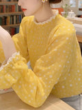 Fongt Floral Shirt Female Spring Small Wearing French Temperament Wooden Ear Tops 2025 New Beautiful Shirt