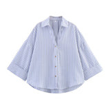 Fongt New Linen-Blend Wide-Sleeved Loose Shirt 2363801