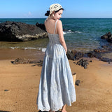 Fongt Pat Water Soluble Ten Thousand Needle Thorn Embroidery Heavy Industry Dress New Sling Skirt-Outfit