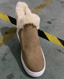 Plus Size 35-43 New Fashion Women Snow Boots Comfortable Winter Warm Casual Zipper Platform Suede Punk Shoes Woman