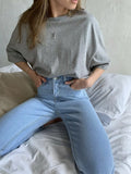 Fongt Cotton Collar Solid Color T-Shirt Girl 2025 Spring And Summer New Hot Cotton Short-Sleeved Top